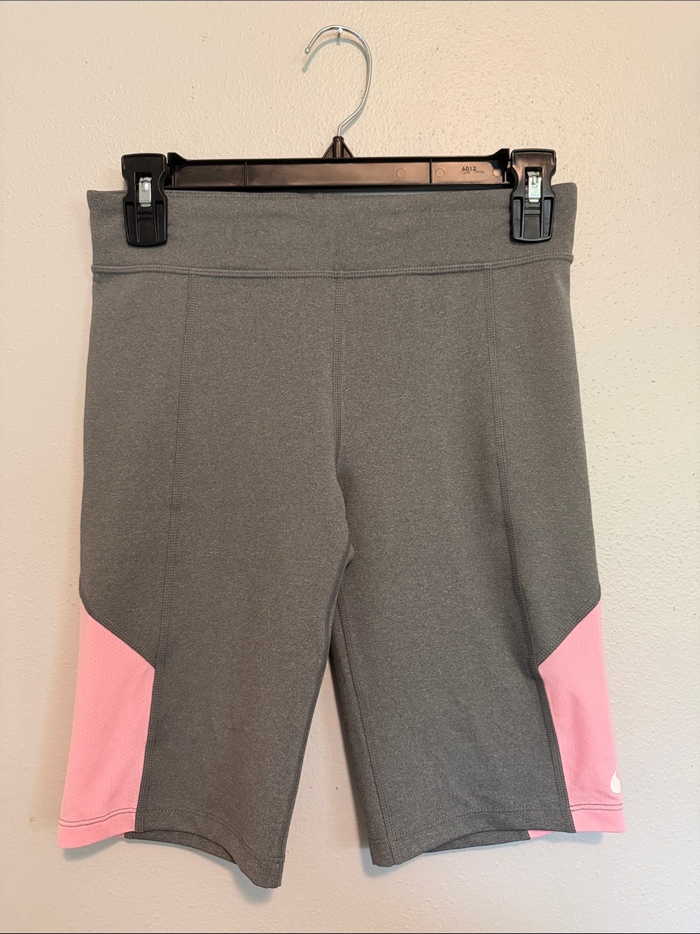 Nike Gray and Pink Girls' Athletic Bike Shorts